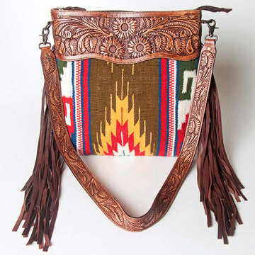American Darling Signature Crossbody Hand Tooled Saddle Blanket Genuine Leather women bag western handbag purse